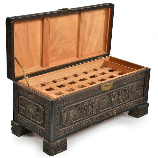 Hand Carved Wood Chest