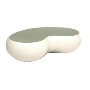 White & Green Kidney Bean Coffee Table