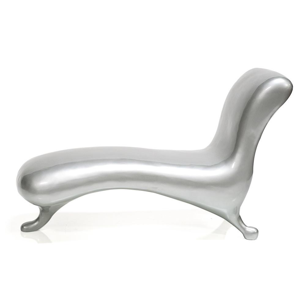 Smooth Silver Futuristic Chaise