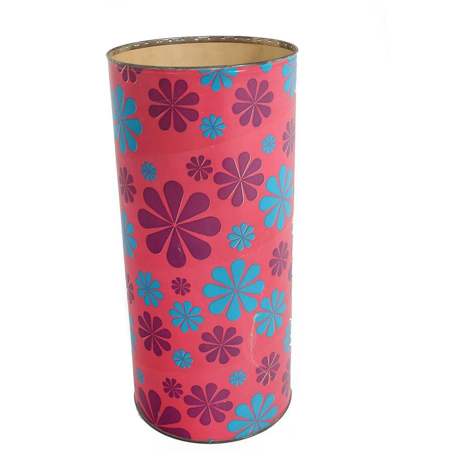 Pink Floral Wastebasket
