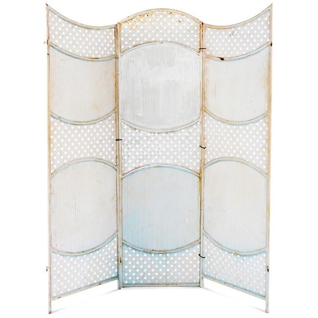 White Vintage Three Section Screen