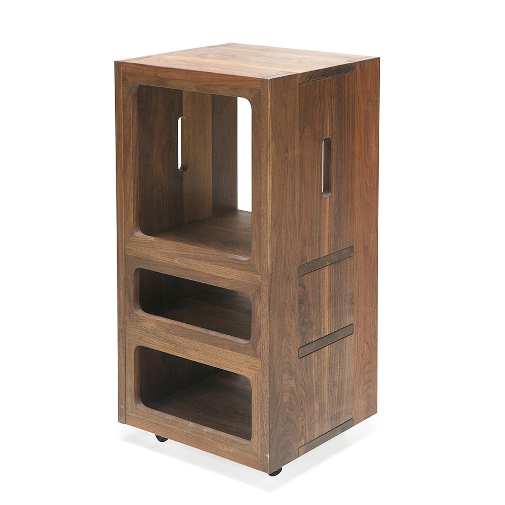 Wood Contemporary Rolling Shelf Unit