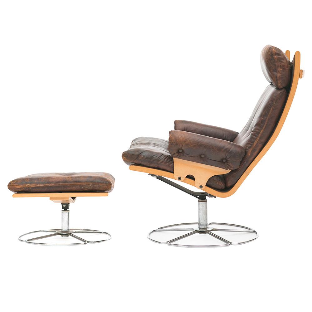 Mid Century Leather Recliner