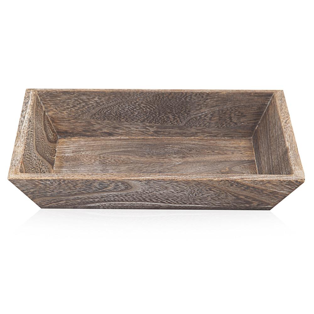 Wood Dark Tray with Grain (A+D)