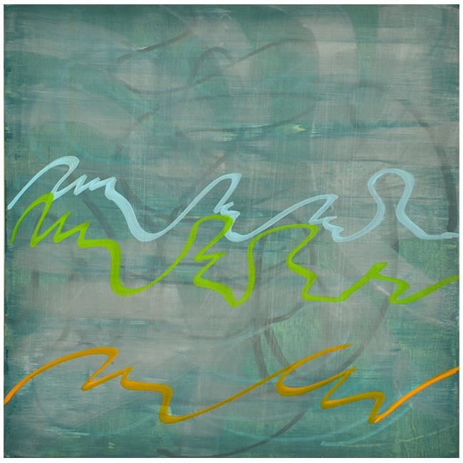 0684 (A+D) Green Slate Squiggle A (24" x 24")