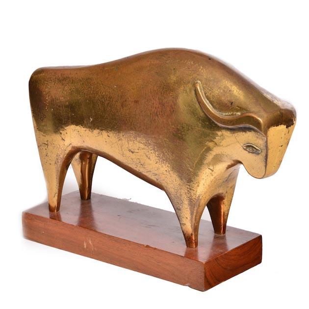 Gold Bull Sculpture