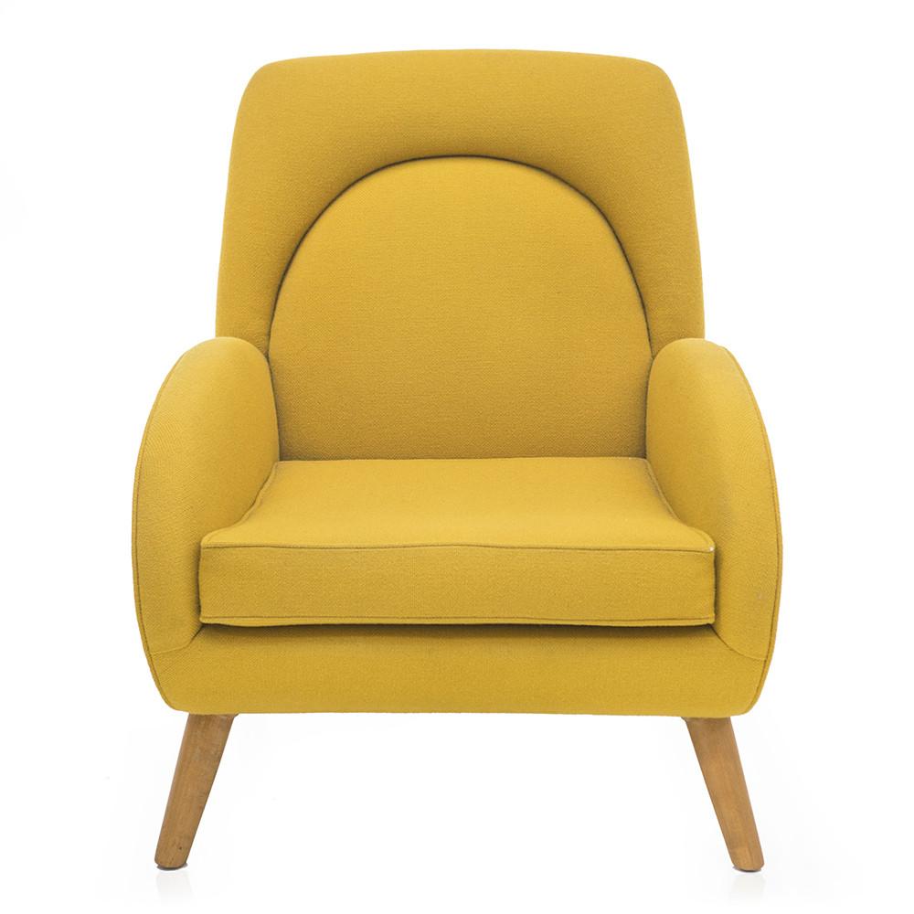 Modern Yellow Fabric Lounge Chair