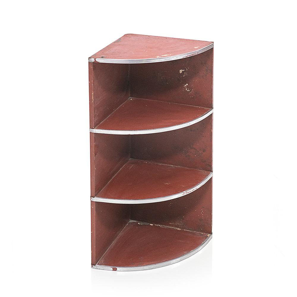 Small Brown Wood Curved Corner Shelf