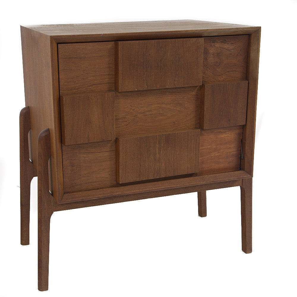 Checkered Wood End Table