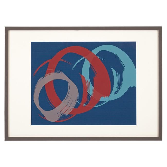 0355 (A+D) Brushstrokes on Blue (28.5" x 20.5")