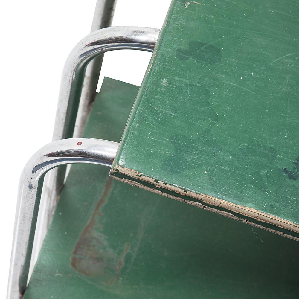 Green & Silver Two Tiered Deco Side Table