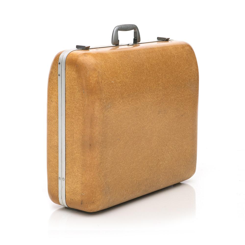 Tan Fiberglass Suitcase
