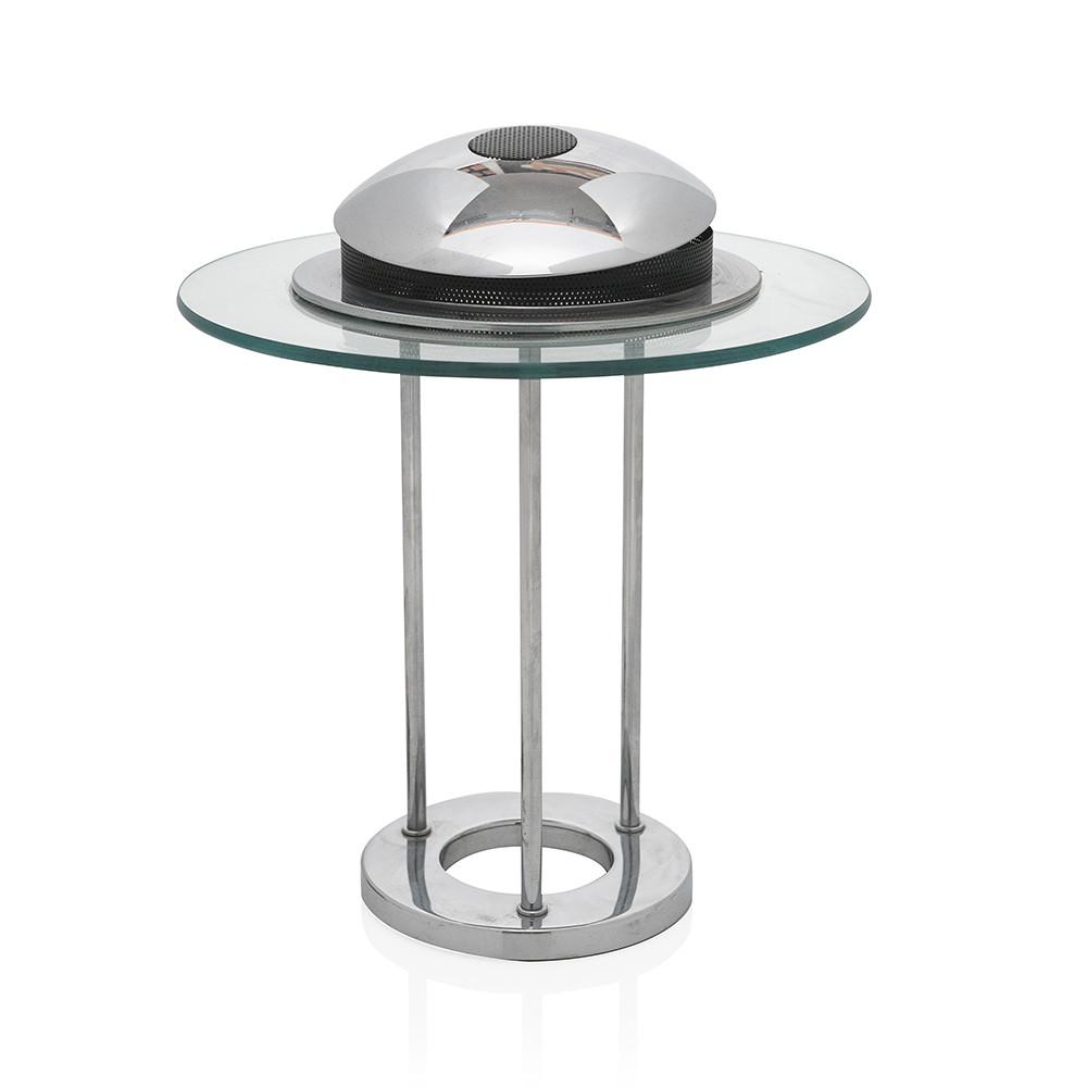 Silver and Glass Deco Desk Lamp
