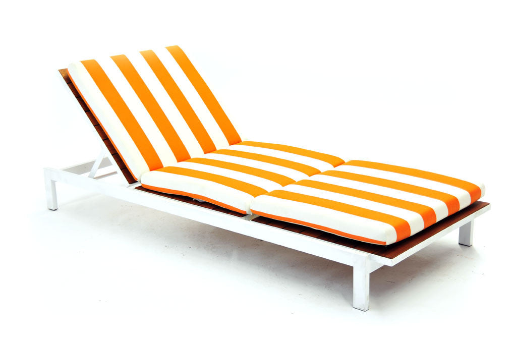 White Teak Chaise Lounge