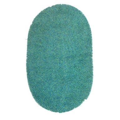 Teal Oval Shag Rug