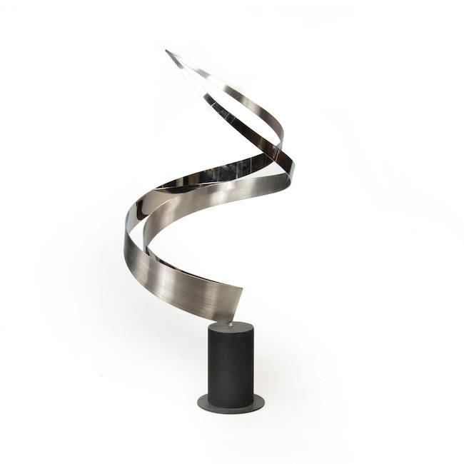 Silver Spiral Flame Sculpture