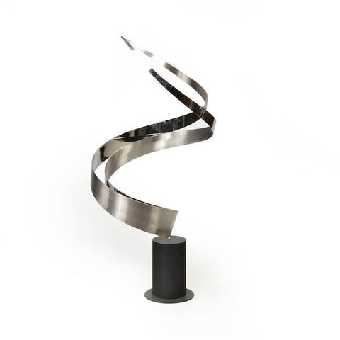 Silver Spiral Flame Sculpture