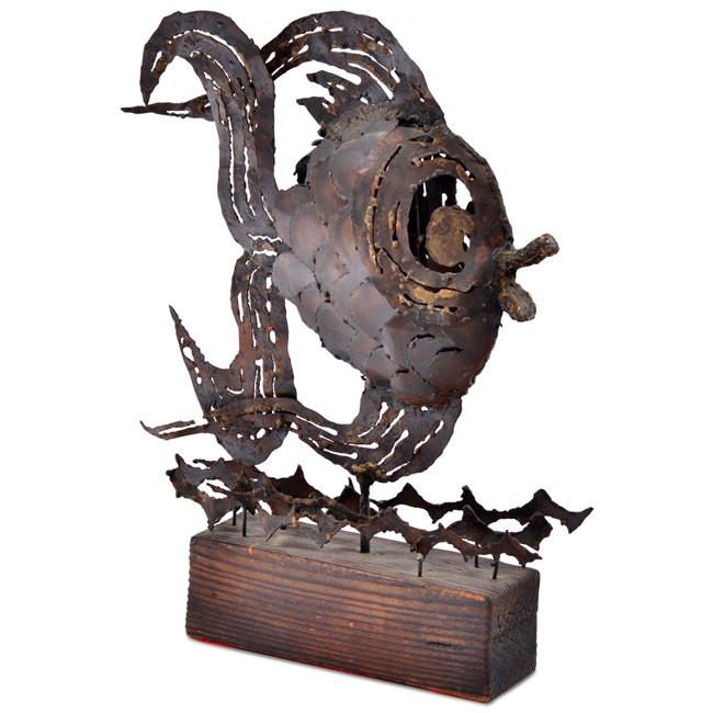 Copper Fish Table Sculpture