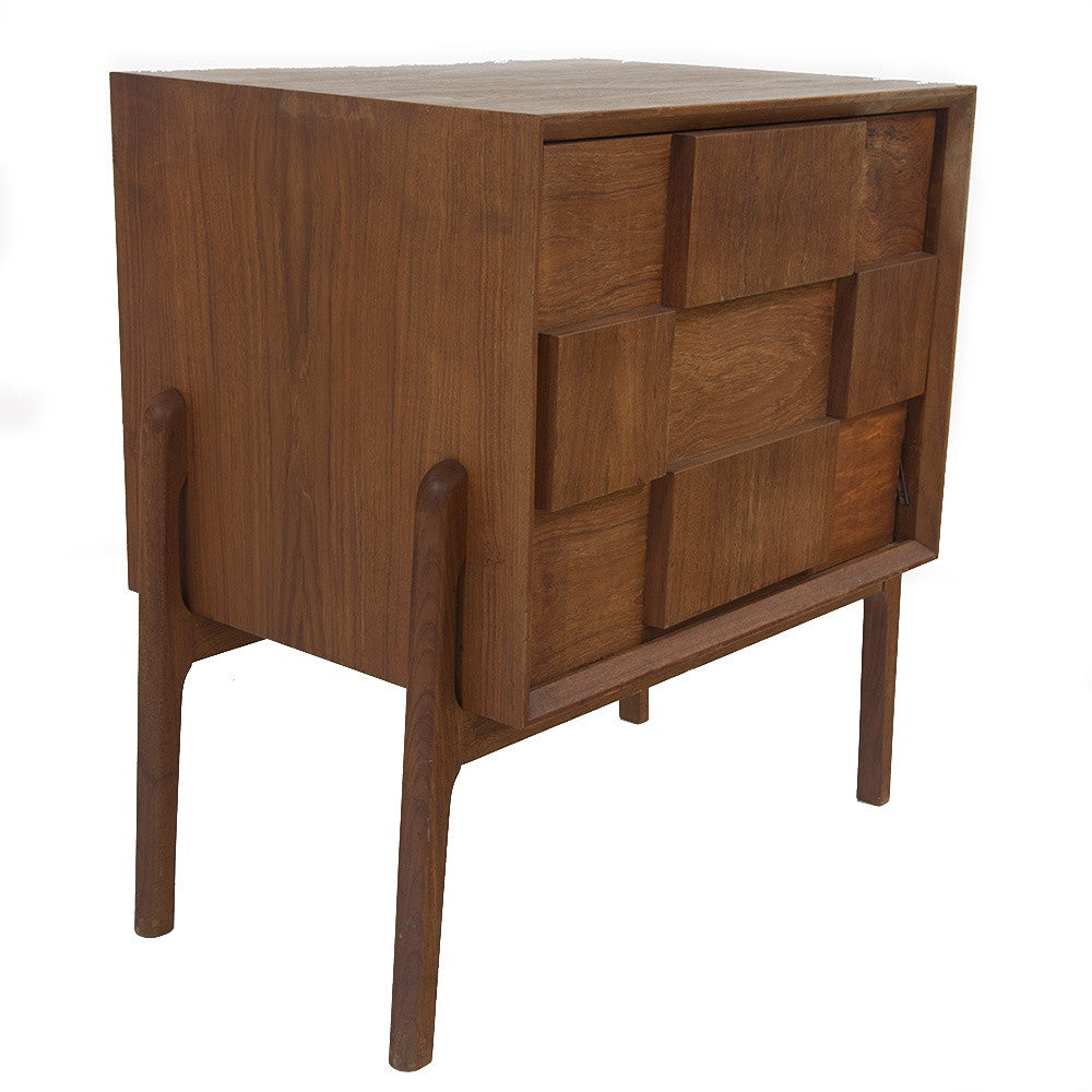 Checkered Wood End Table