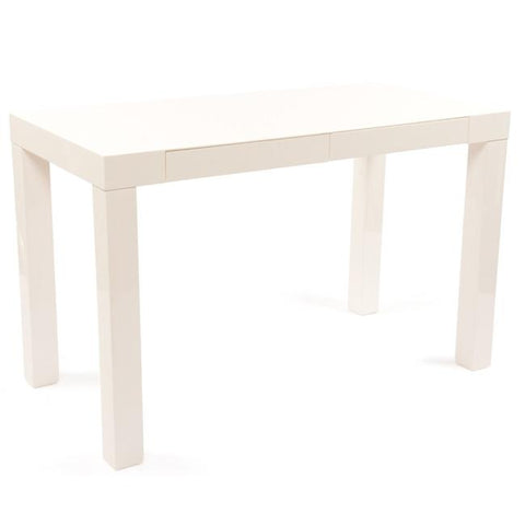 Large White Lacquer Parsons Desk