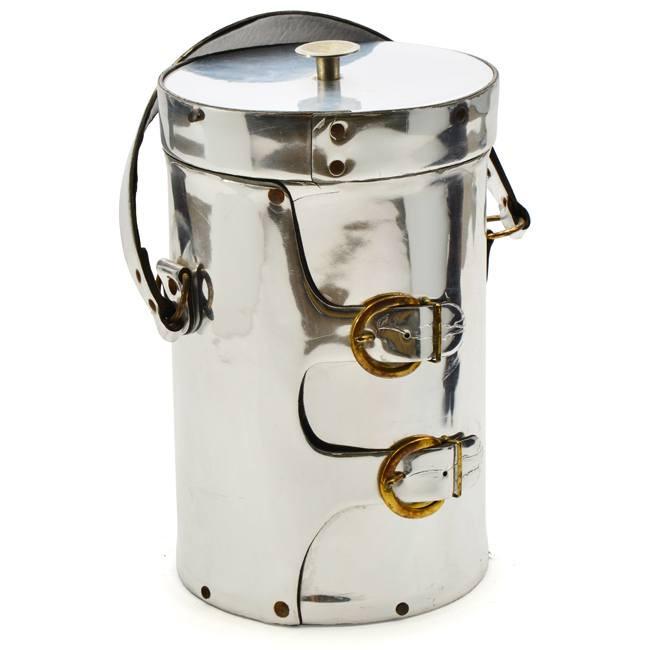 Chrome Belt Buckles Ice Bucket w Lid