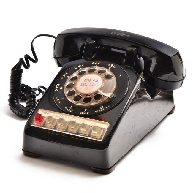 Black Rotary Office Phone
