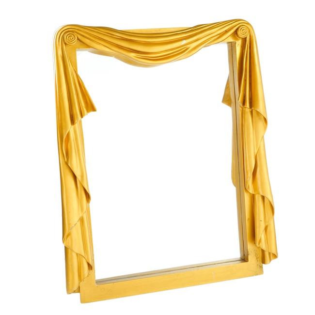 Gold Draped Fabric Frame Wall Mirror