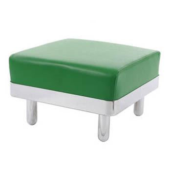 Green Chrome Pole Ottoman