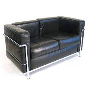 Le Corbusier-Style Petit Confort Loveseat - Black