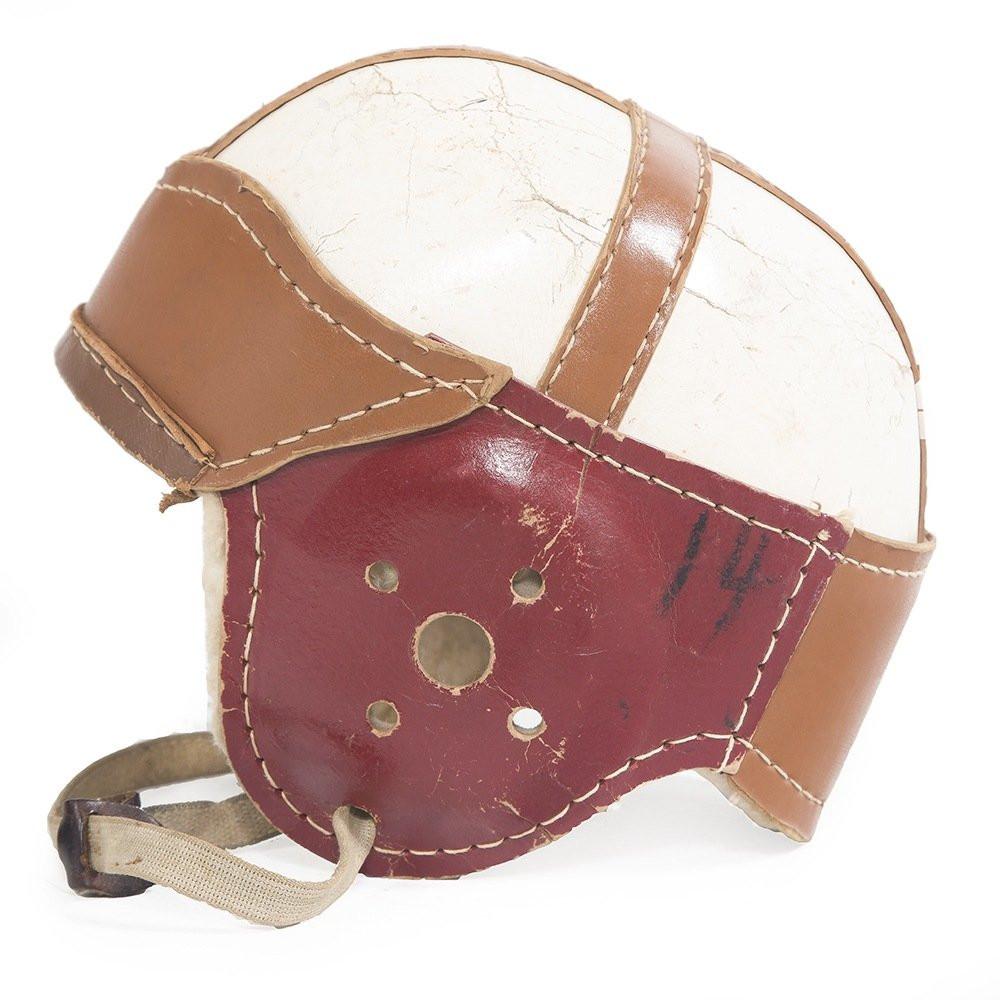 Vintage Football Helmet - Red & White