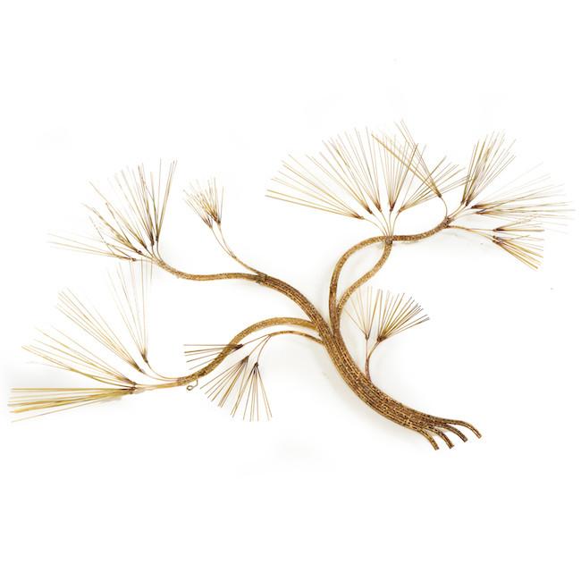 Huge Brass Gold Wire Tree Wall Sculpture