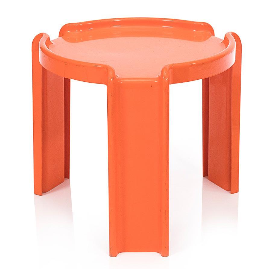 Plastic Stacking Side Table - Orange