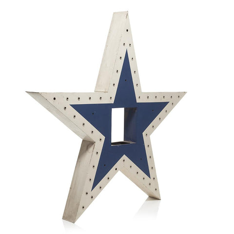 Huge Blue + White Star Light-Up Sign