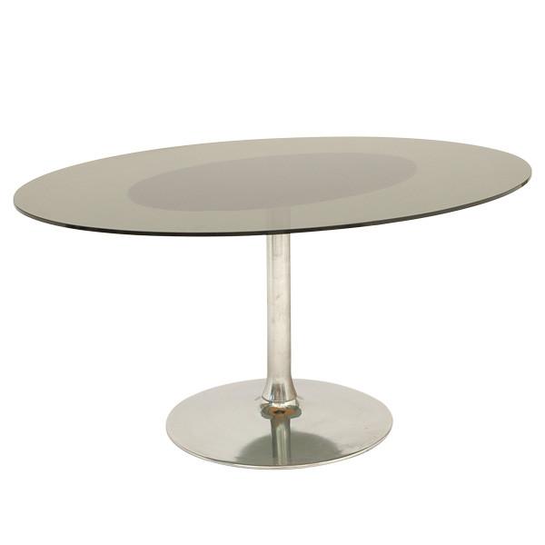Smoked Glass & Chrome Dining Table