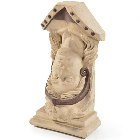 White Large Upside Down Greek Bust Sculpture