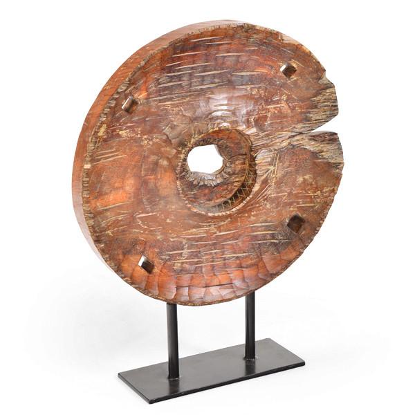 Primitive Wood Wheel Sculpture (A+D)
