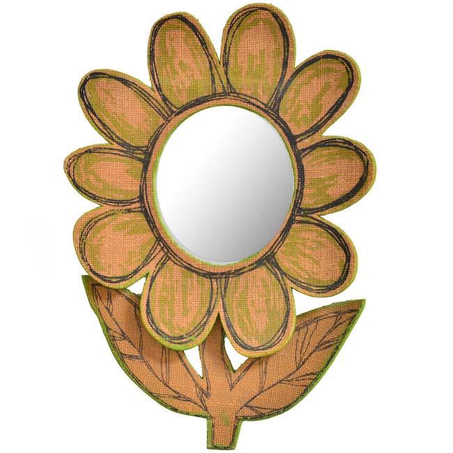 Tan Flower Wall Mirror