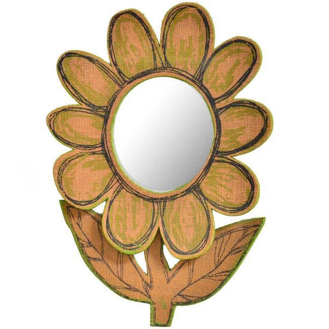 Tan Flower Wall Mirror
