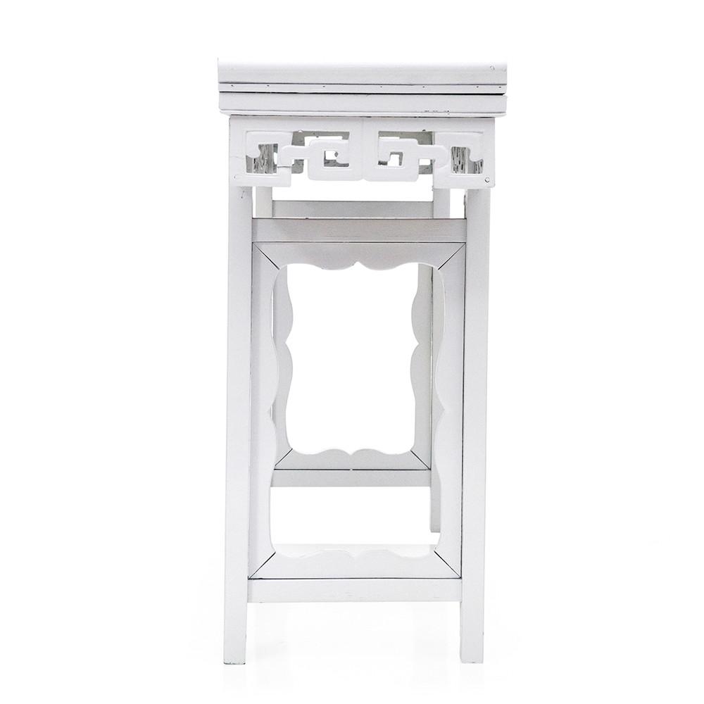 White Asian Console Table