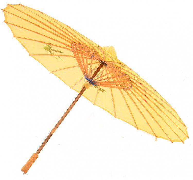 Yellow Umbrella Holder with 5 Parasols (A+D)