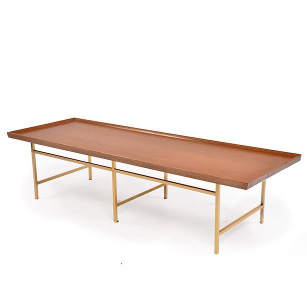Paul McCobb Wood & Brass Coffee Table