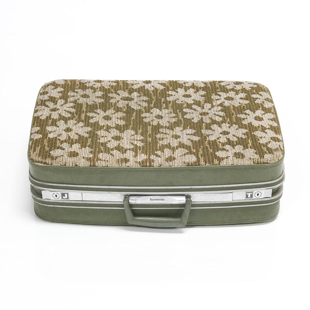 Beige Floral Patterned Luggage