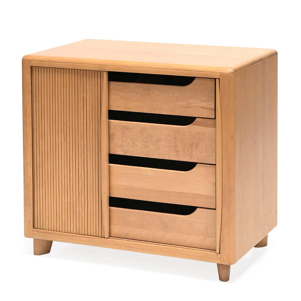 Light Wood Tambour Door Cabinet
