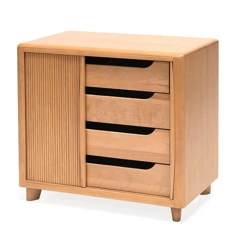Light Wood Tambour Door Cabinet