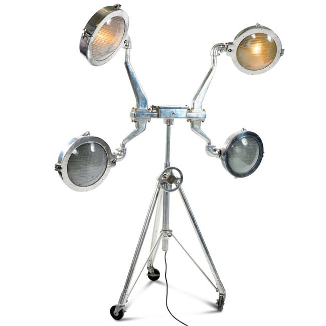 Chrome Quad Light on Rollers