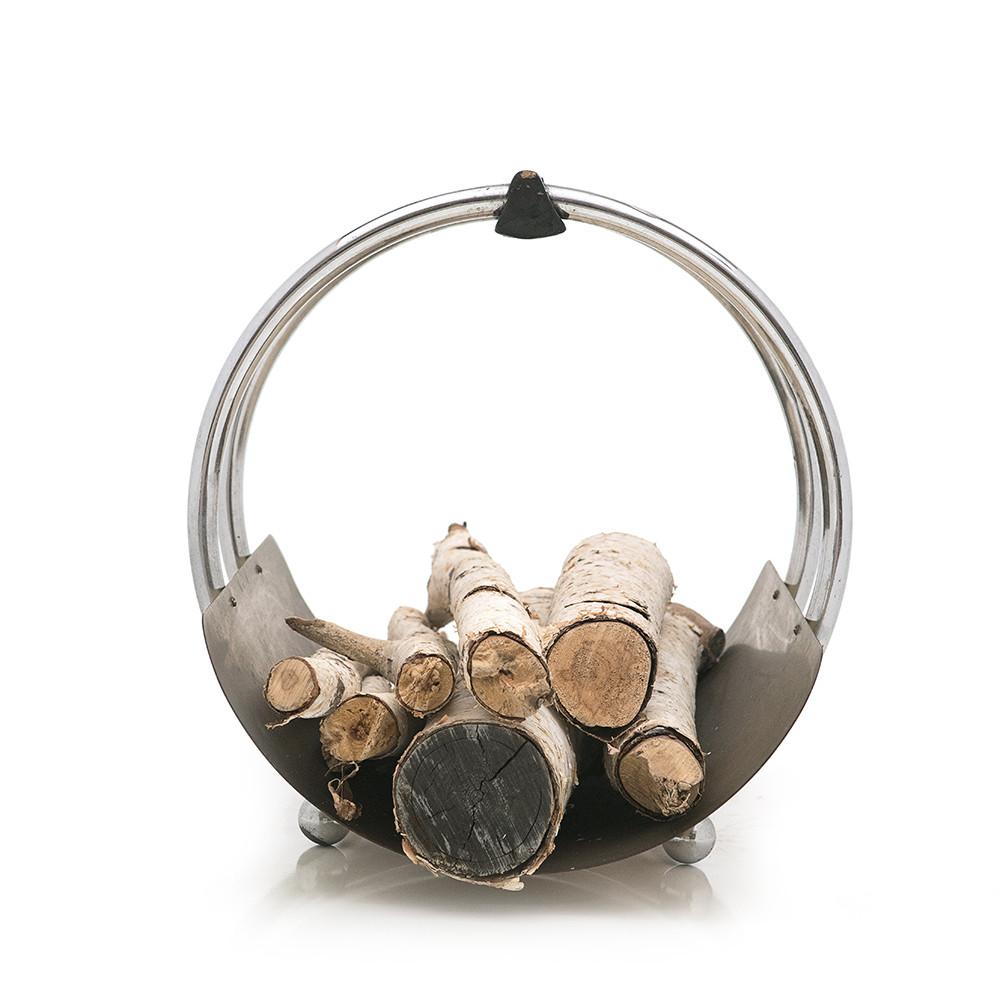 Silver Revere Firewood Holder with Logs