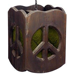 Peace Sign Lamp - Wood