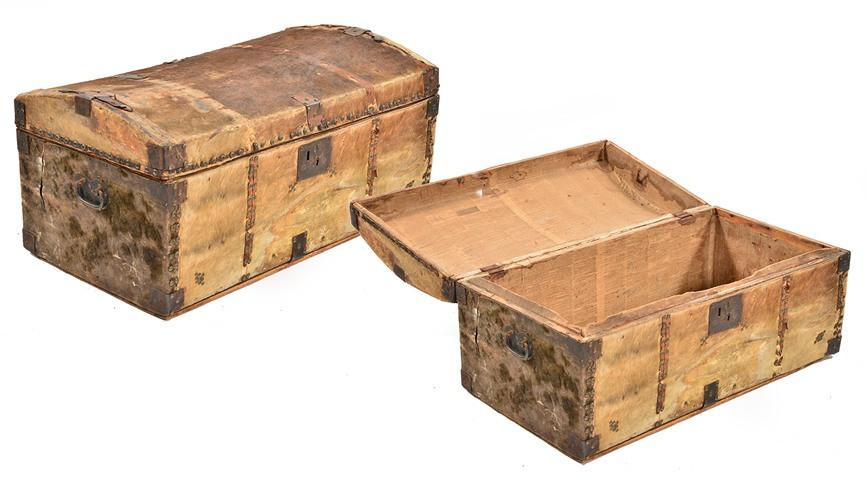 Rustic Cowhide 1830's Trunk