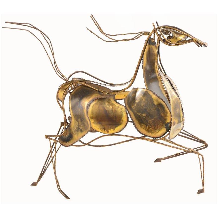 Brass Running Horse Sculpture