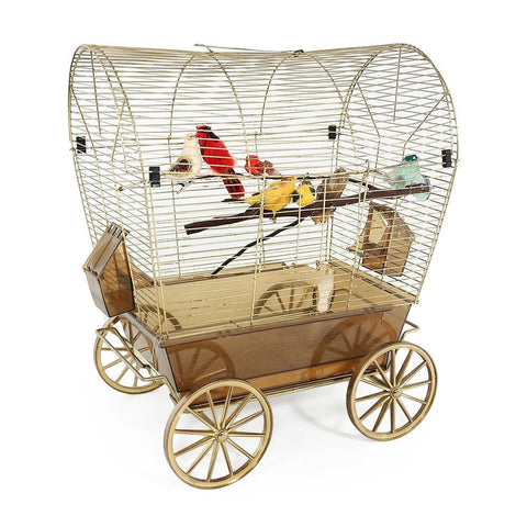 Wagon Birdcage - Brass